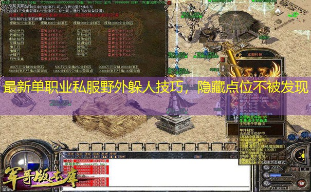 最新单职业私服野外躲人技巧，隐藏点位不被发现