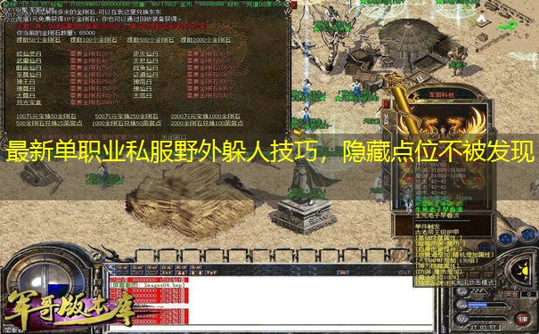 最新单职业私服野外躲人技巧，隐藏点位不被发现