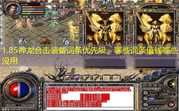 1.85神龙合击装备词条优先级，哪些词条值钱哪些没用