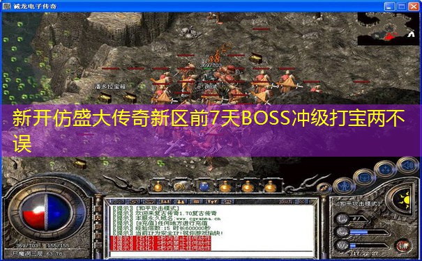 新开仿盛大传奇新区前7天BOSS冲级打宝两不误